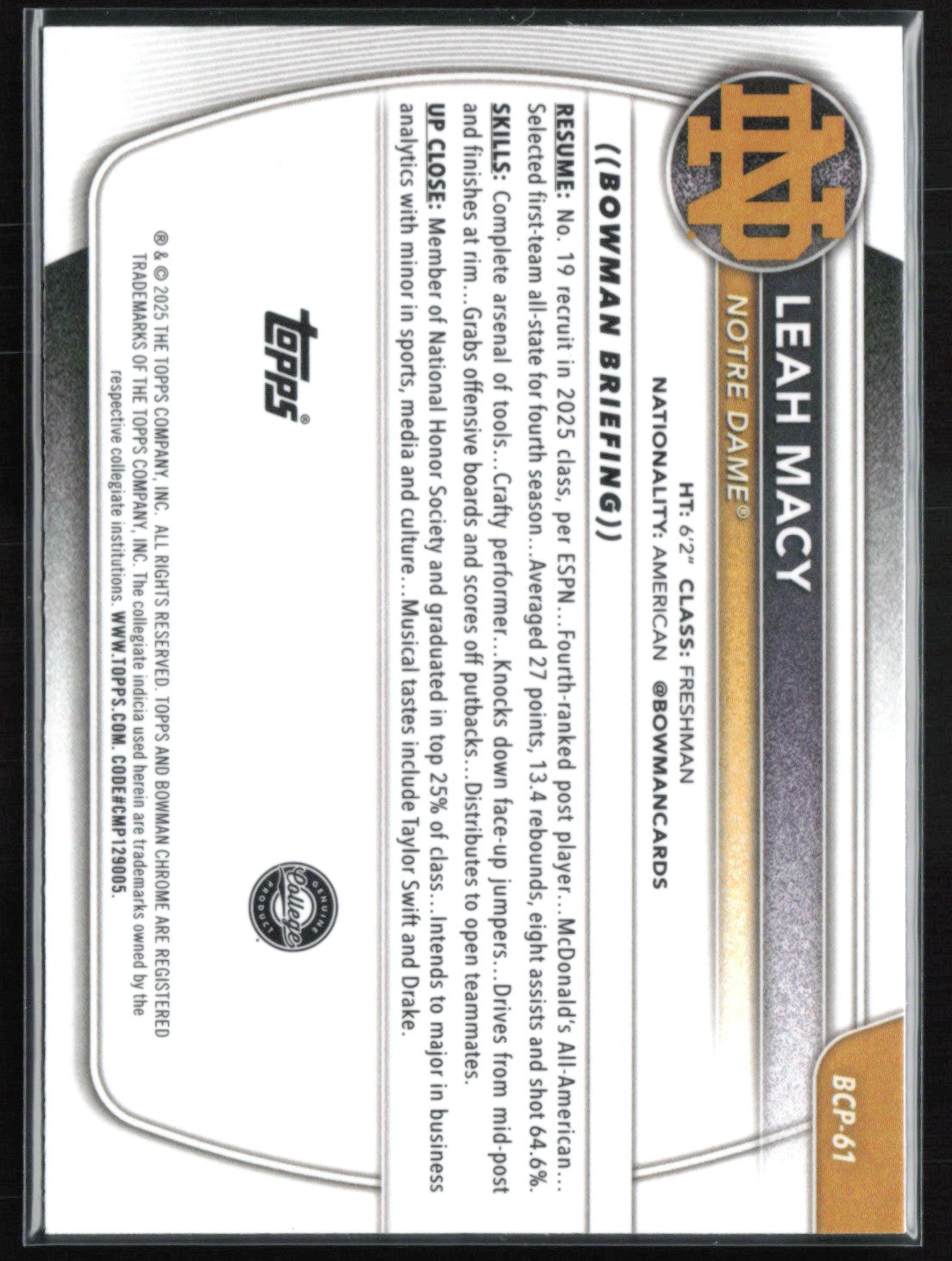 Leah Macy 1st Bowman Reptilian