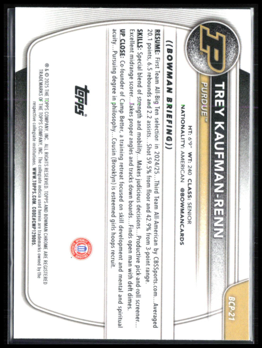 Trey Kaufman-Renn 1st Bowman Mojo