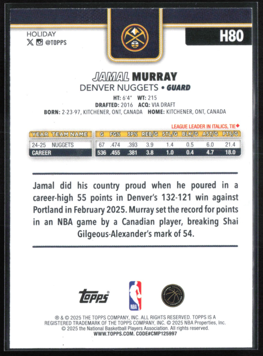 Jamal Murray Metallic