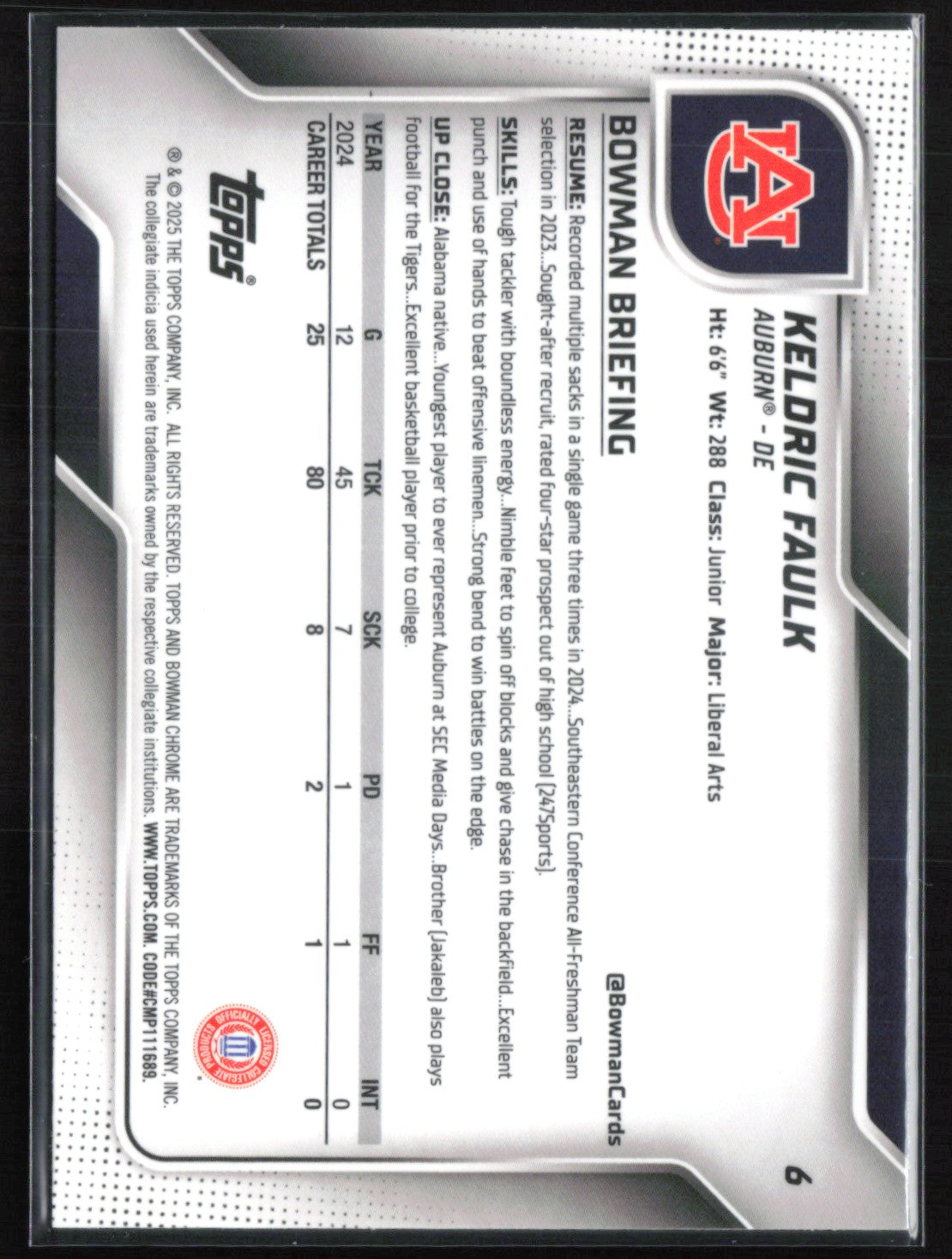 Keldric Faulk 1st Bowman