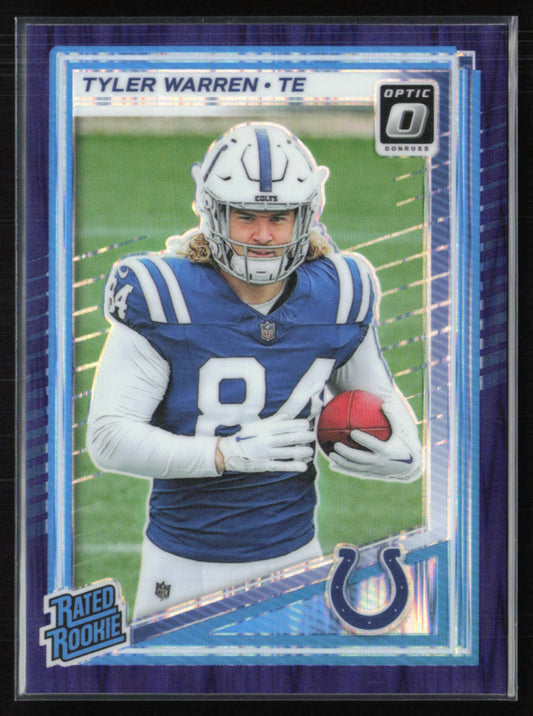 Tyler Warren RC Purple Shock 2025 Optic Rated Rookie