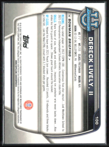Dereck Lively II 1st Bowman
