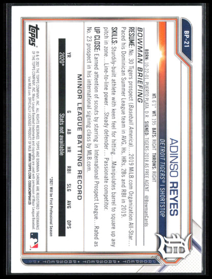 Adinso Reyes 1st Bowman Camo