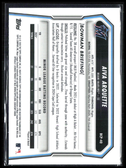 Aiva Arquette 1st Bowman Mojo