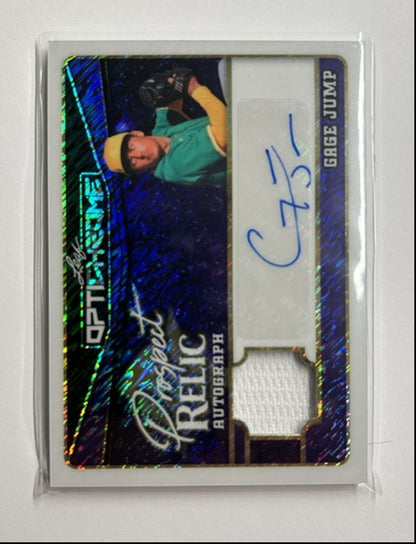 Gage Jump /5 Auto Relic Prospect Relic Autograph 2025 Leaf Optichrome