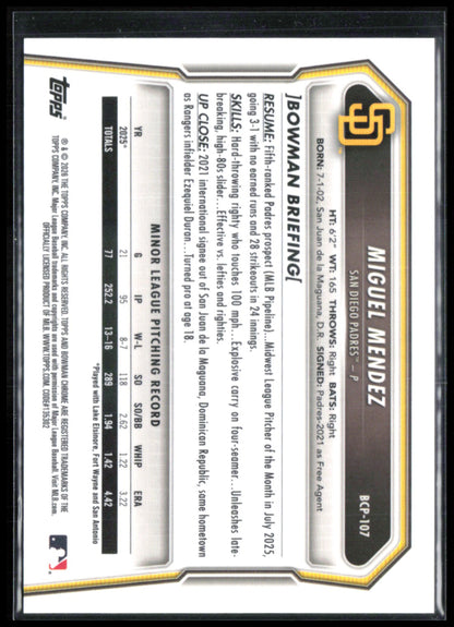 Miguel Mendez 1st Bowman Reptilian Refractor