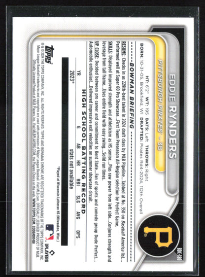 Eddie Rynders 1st Bowman