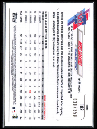 Rhys Hoskins Pink Mini Diamond /350
