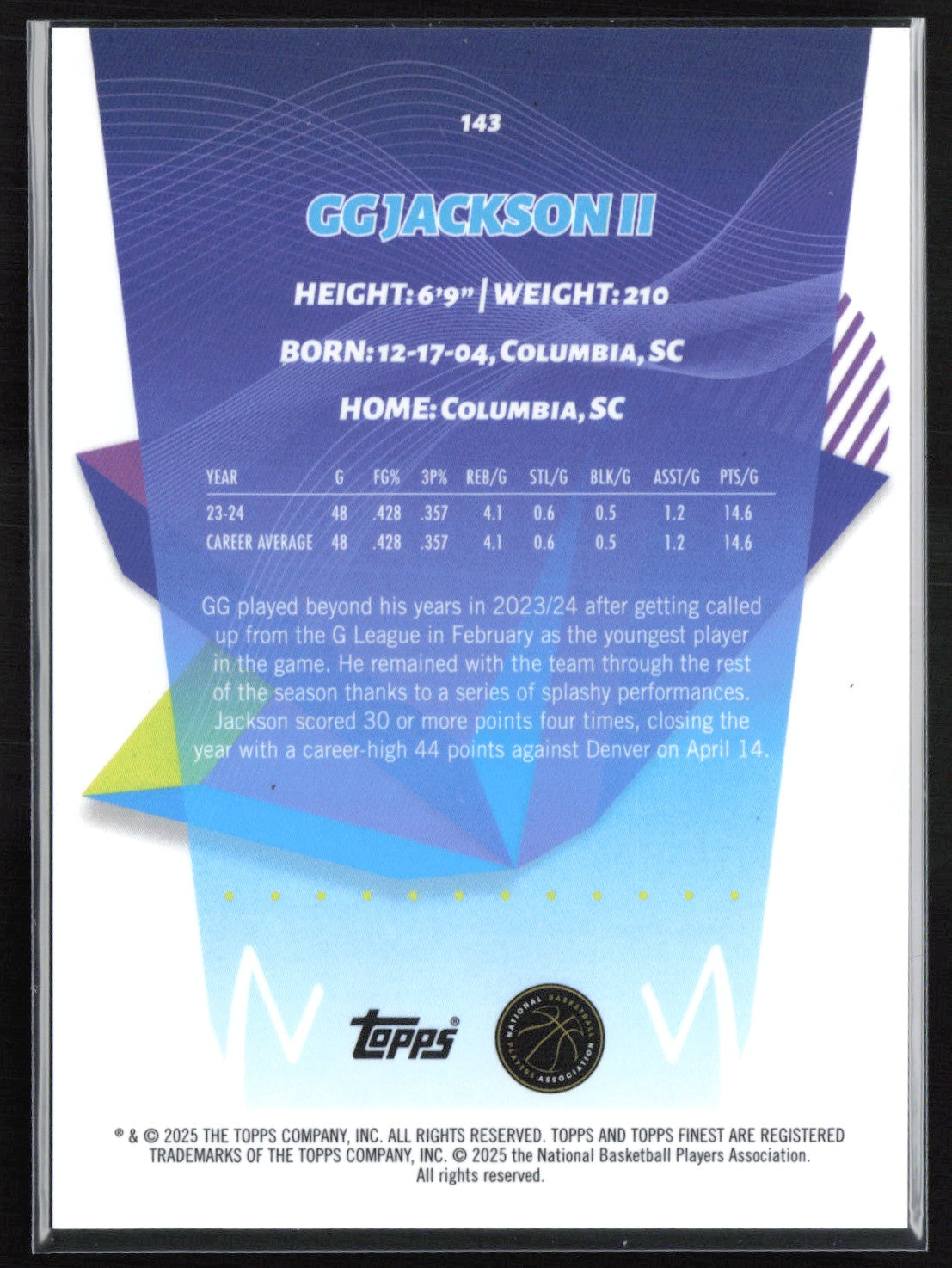 GG Jackson II Gold /25 2025 Finest Refractor