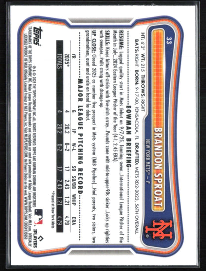 Brandon Sproat RC Red Rookie Logo