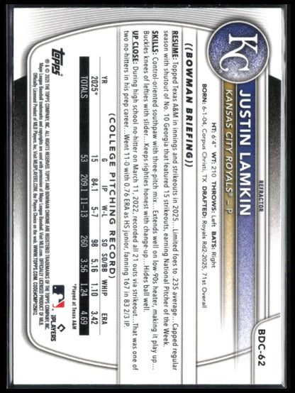 Justin Lamkin 1st Bowman Refractor