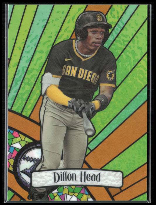 Dillon Head /50 Gold Refractor Stained Glass 2023 Bowman Chrome