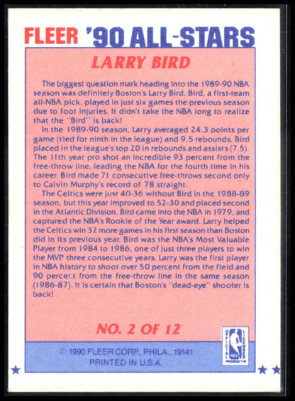 Larry Bird 1990 Fleer All-Stars