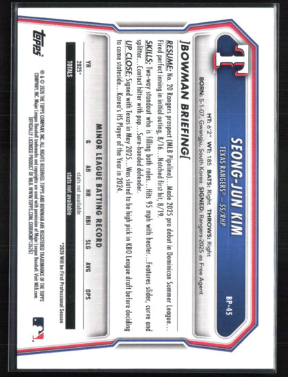 Seong-Jun Kim 1st Bowman /399