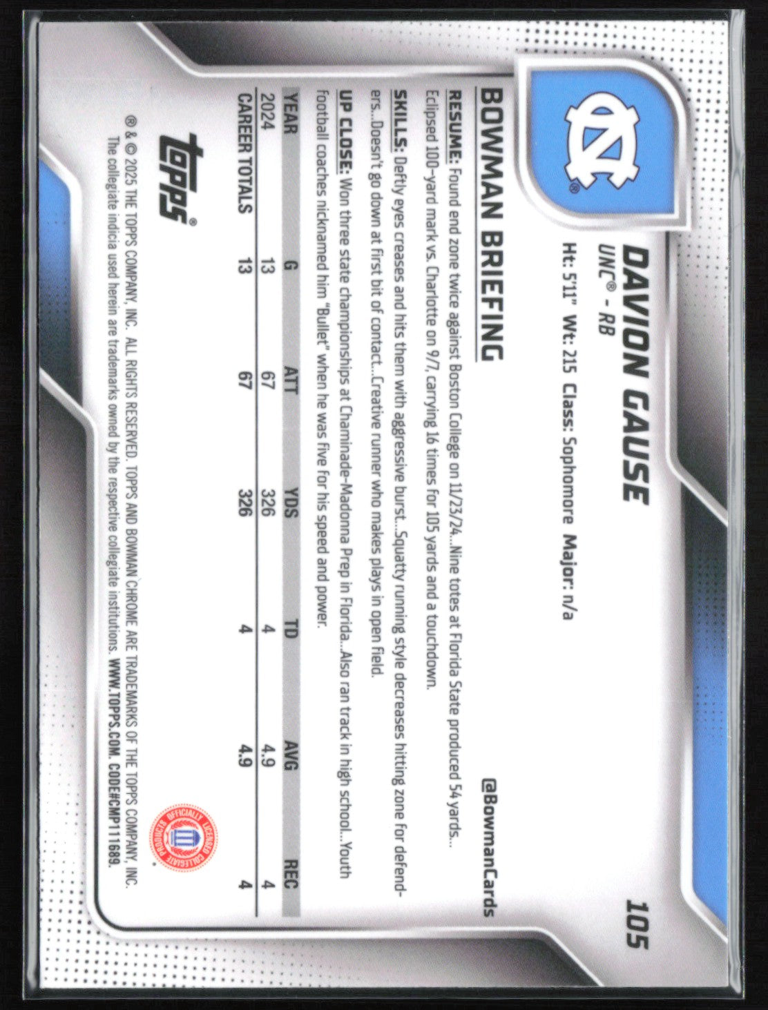 Davion Gause 1st Bowman Blue Lava