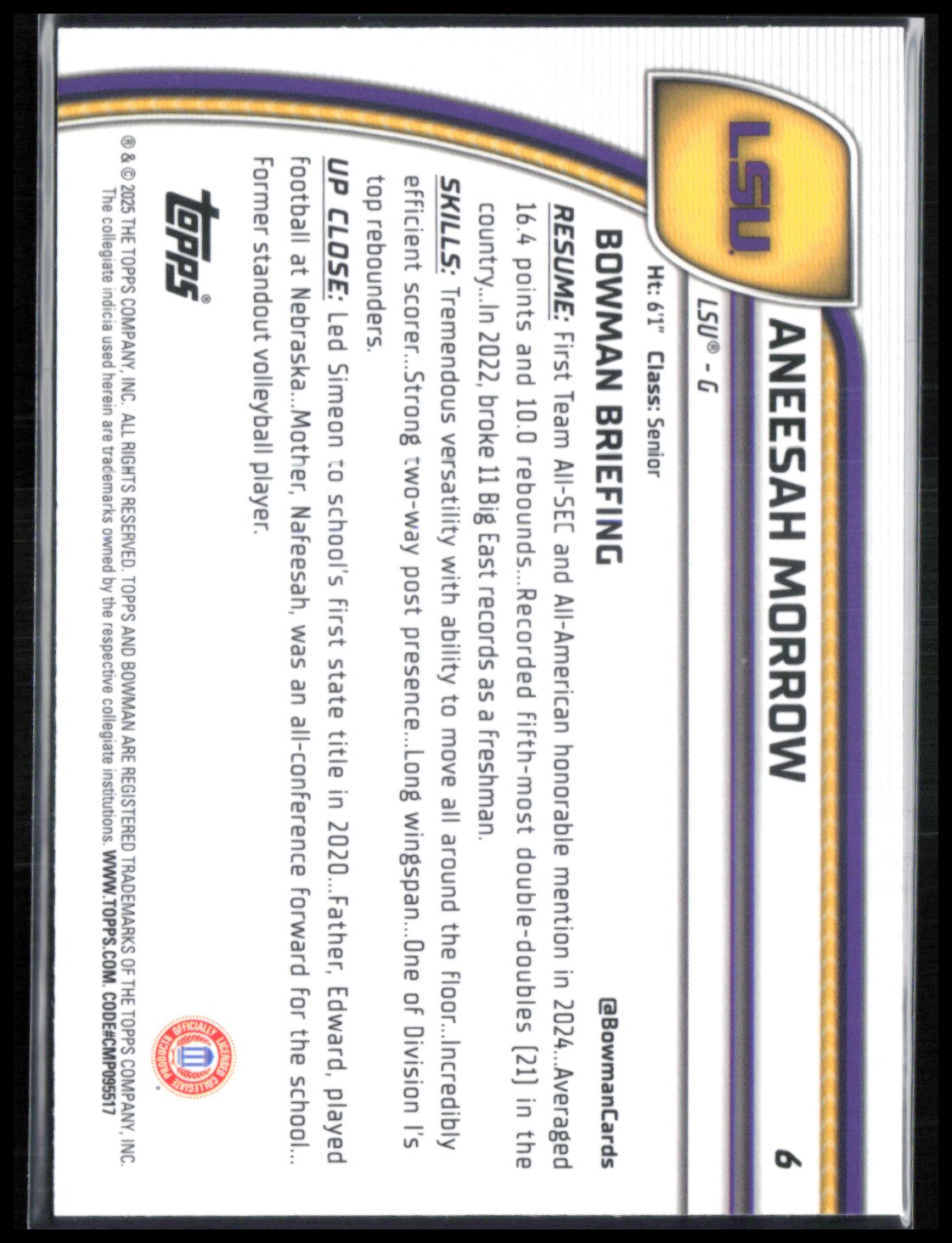 Aneesah Morrow 1st Bowman X-Fractor