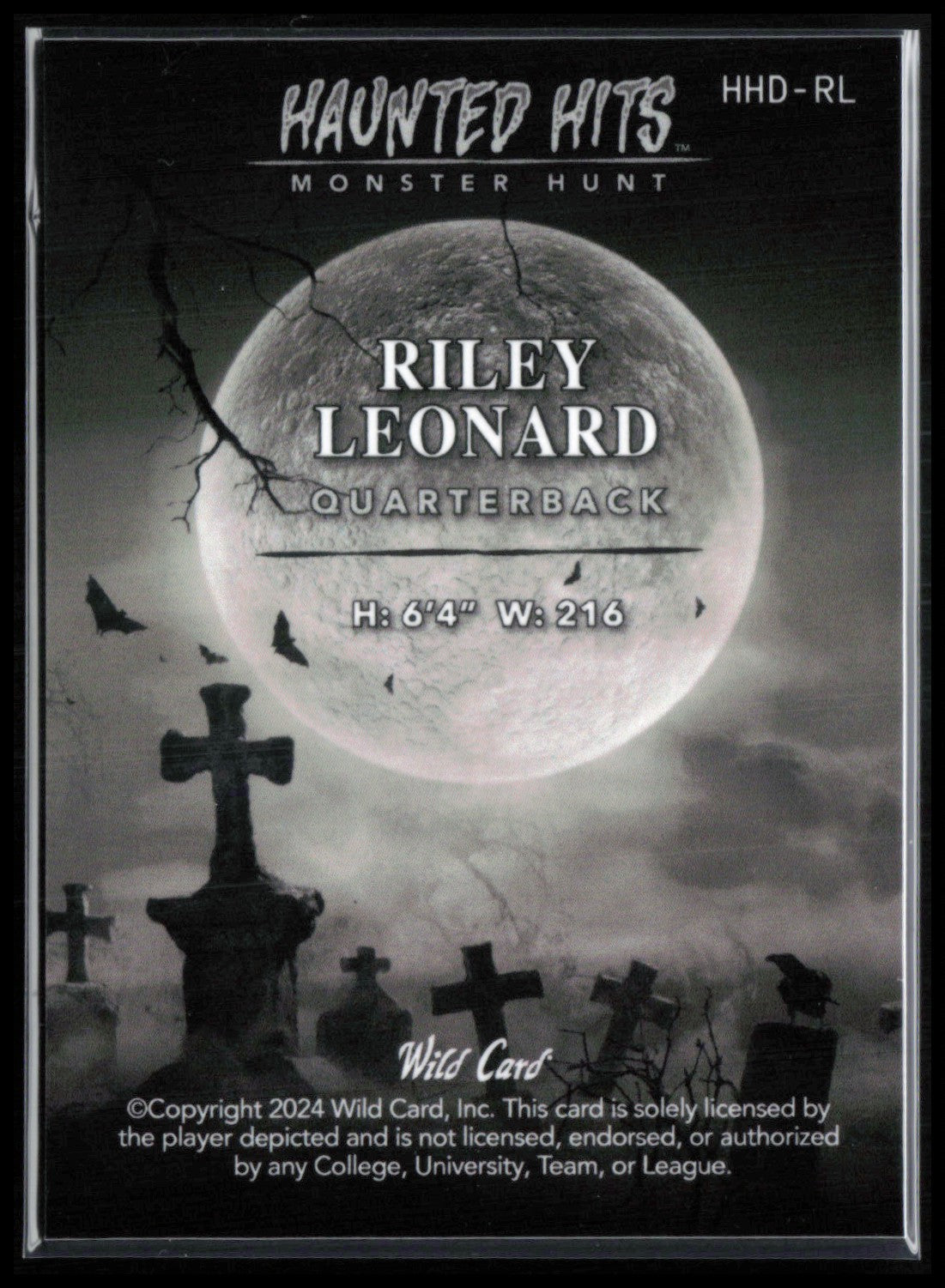 Riley Leonard /4 Haunted Hits PRC 2024 Wild Card