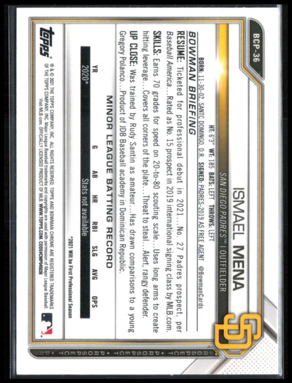 Ismael Mena 1st Bowman Sapphire