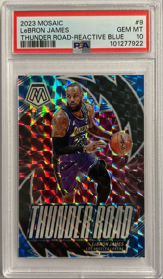 LeBron James Reactive Blue /99 PSA 10 2023 Mosaic