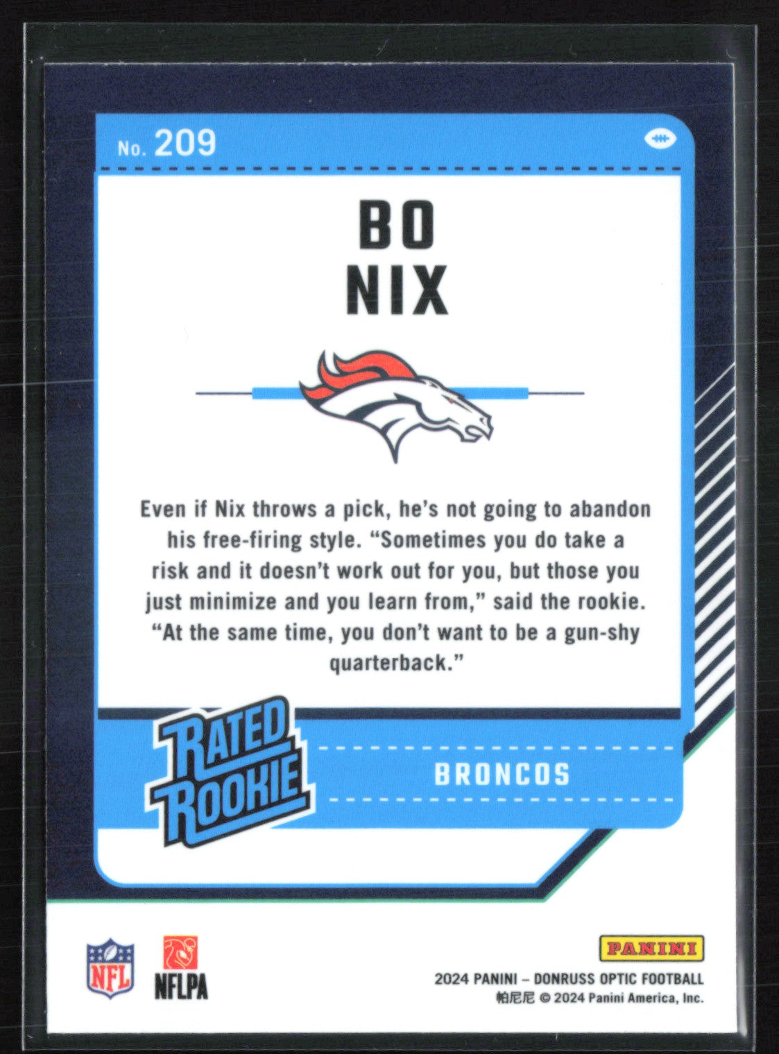 Bo Nix RC Optic Rated Rookie