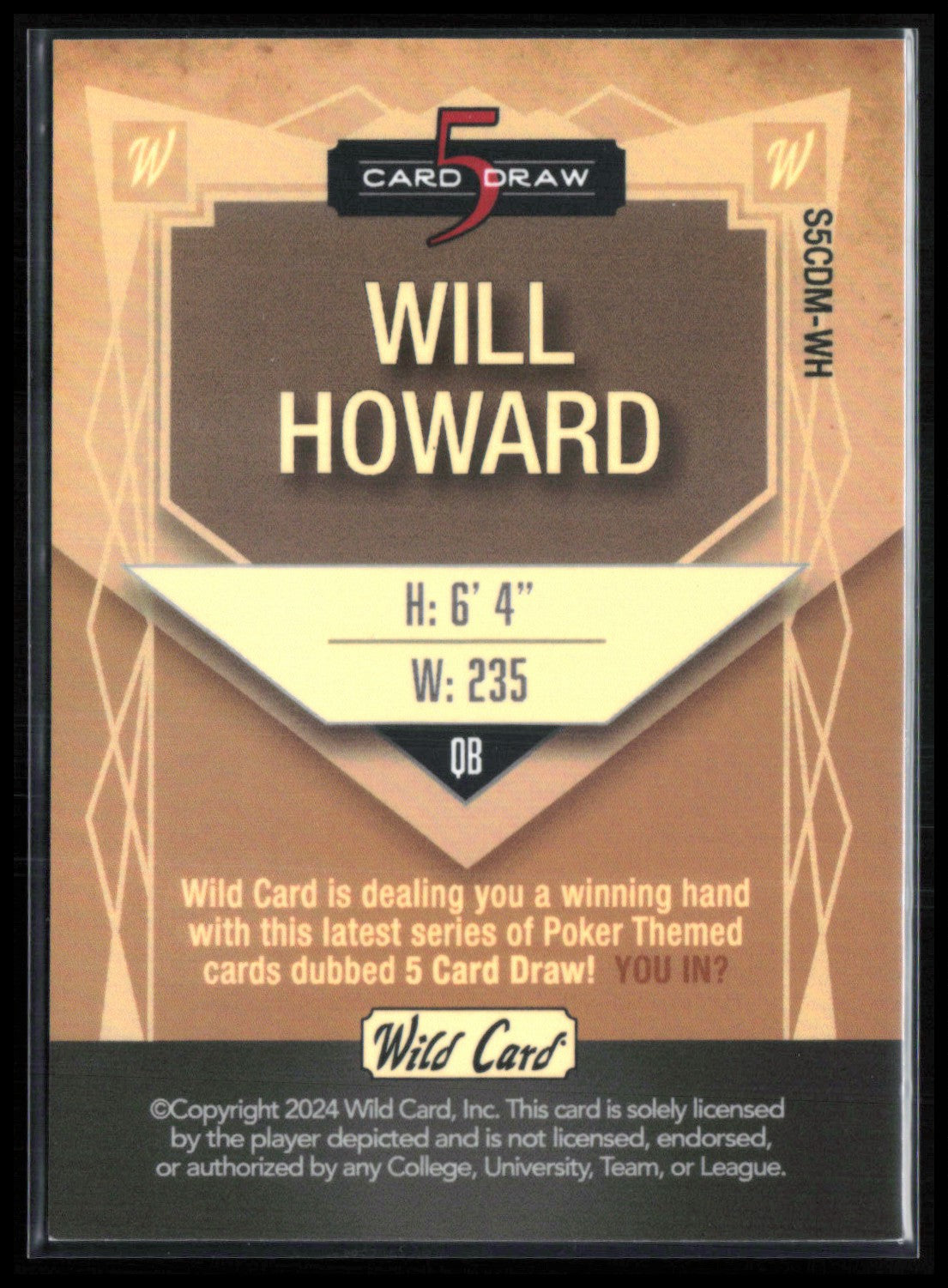 Will Howard PRC /4 2024 Wild Card