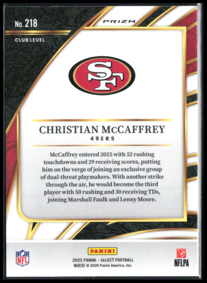 Christian McCaffrey Black Orange Shock Club Level
