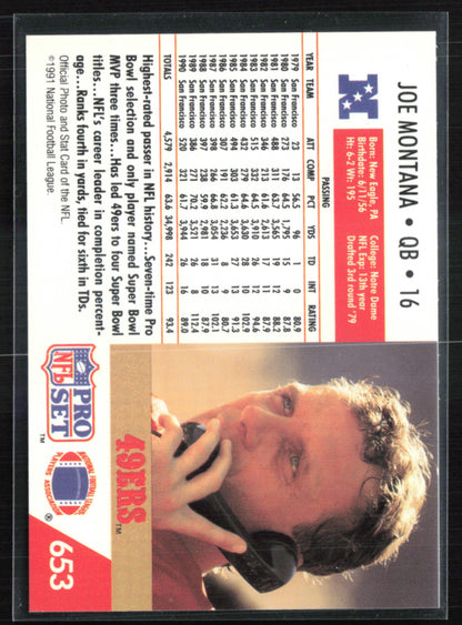 Joe Montana 1991 Pro Set