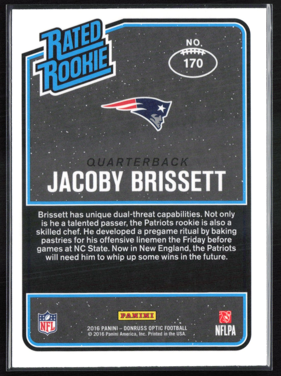 Jacoby Brissett RC Purple Holo 2016 Optic Rated Rookie