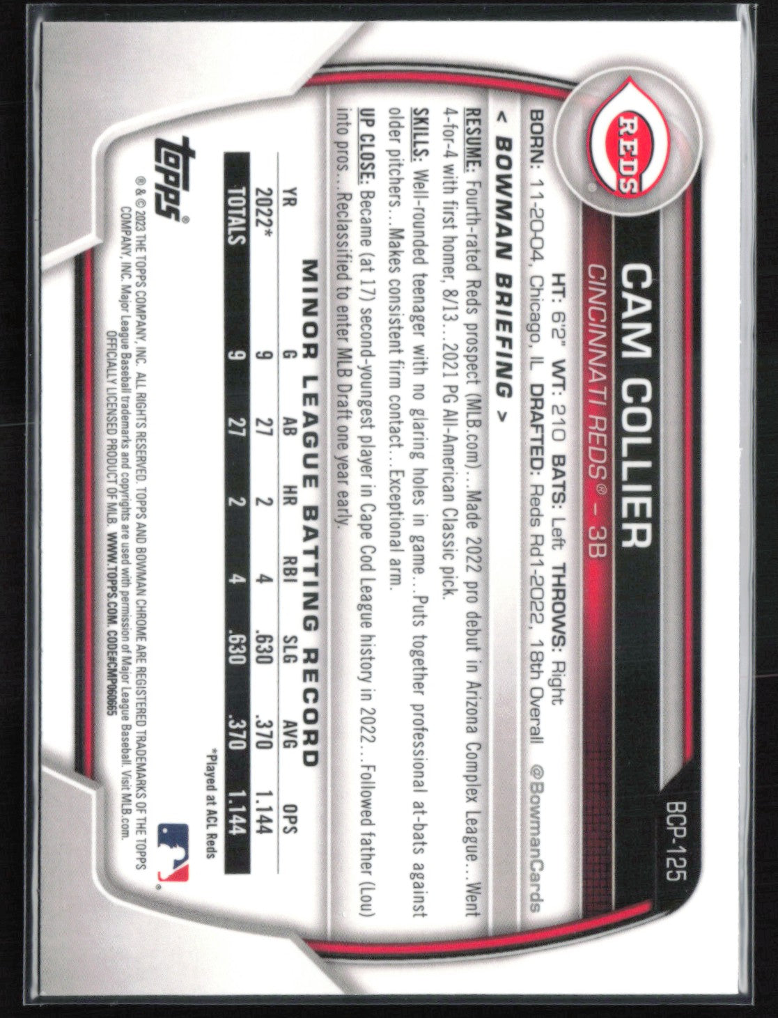 Cam Collier 1st Bowman Chrome