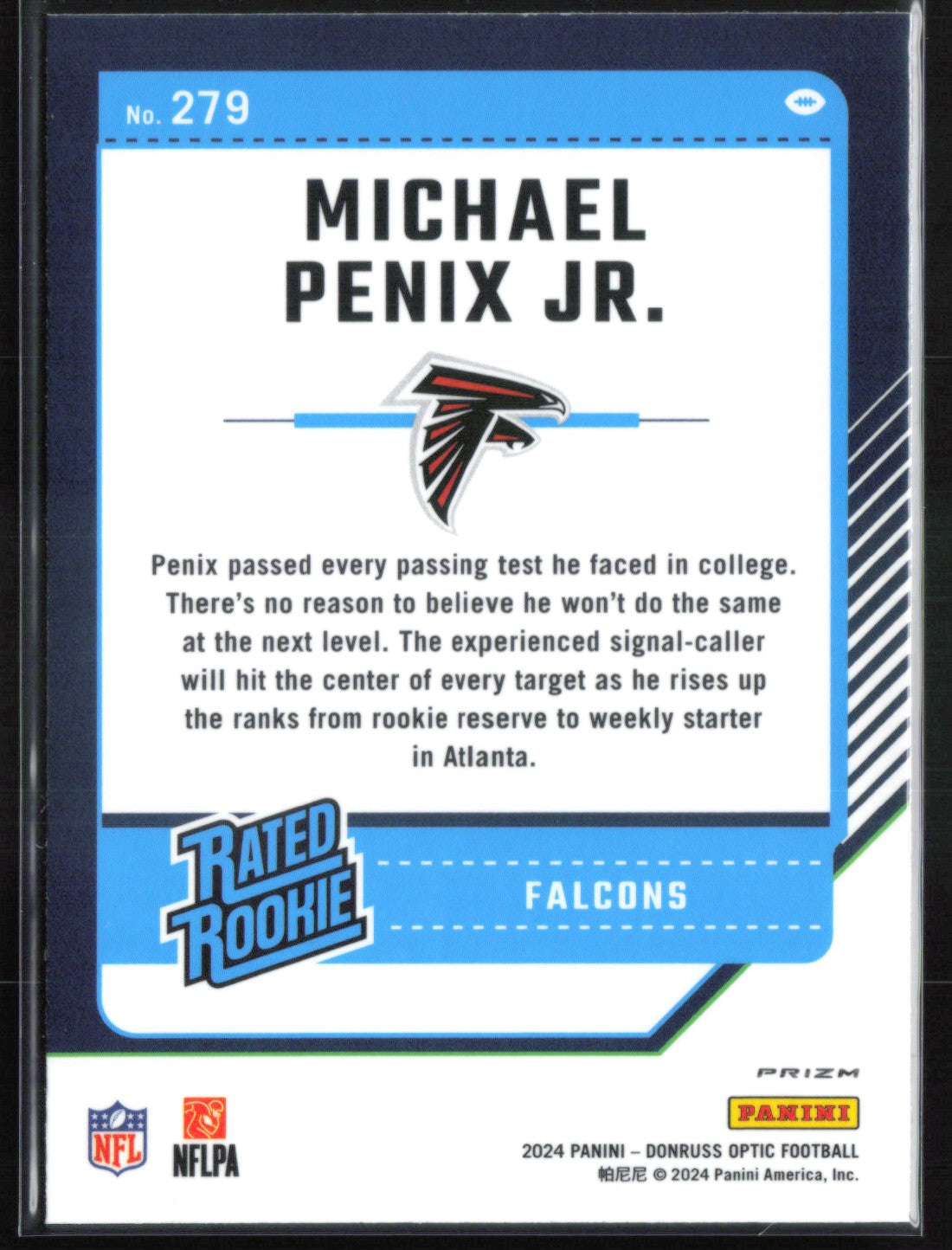 Michael Penix Jr. RC Pink Holo Rated Rookie
