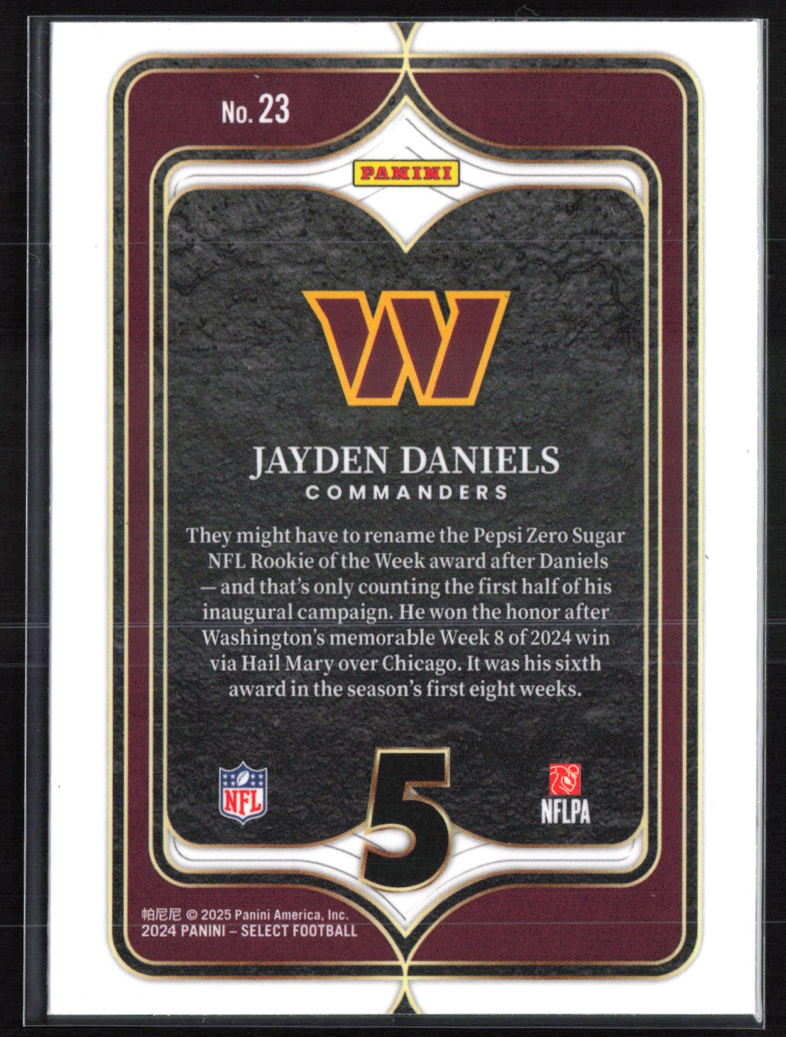 Jayden Daniels RC Numbers