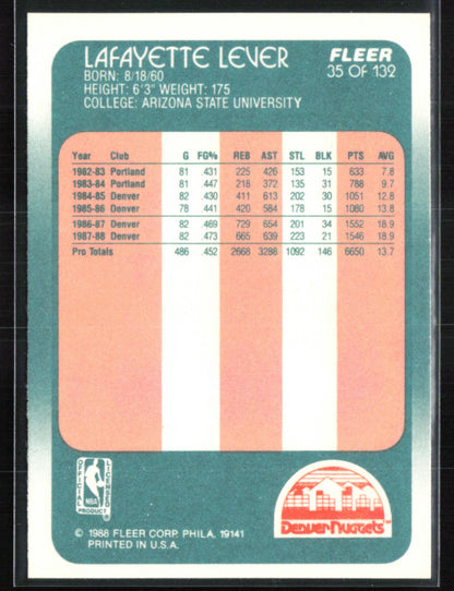 Lafayette Lever 1988 Fleer