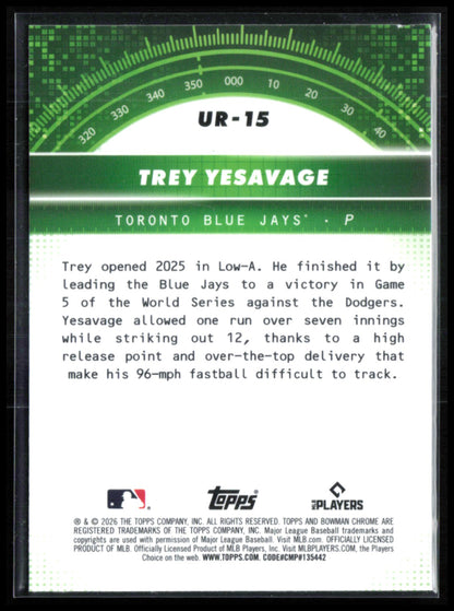 Trey Yesavage RC Under the Radar