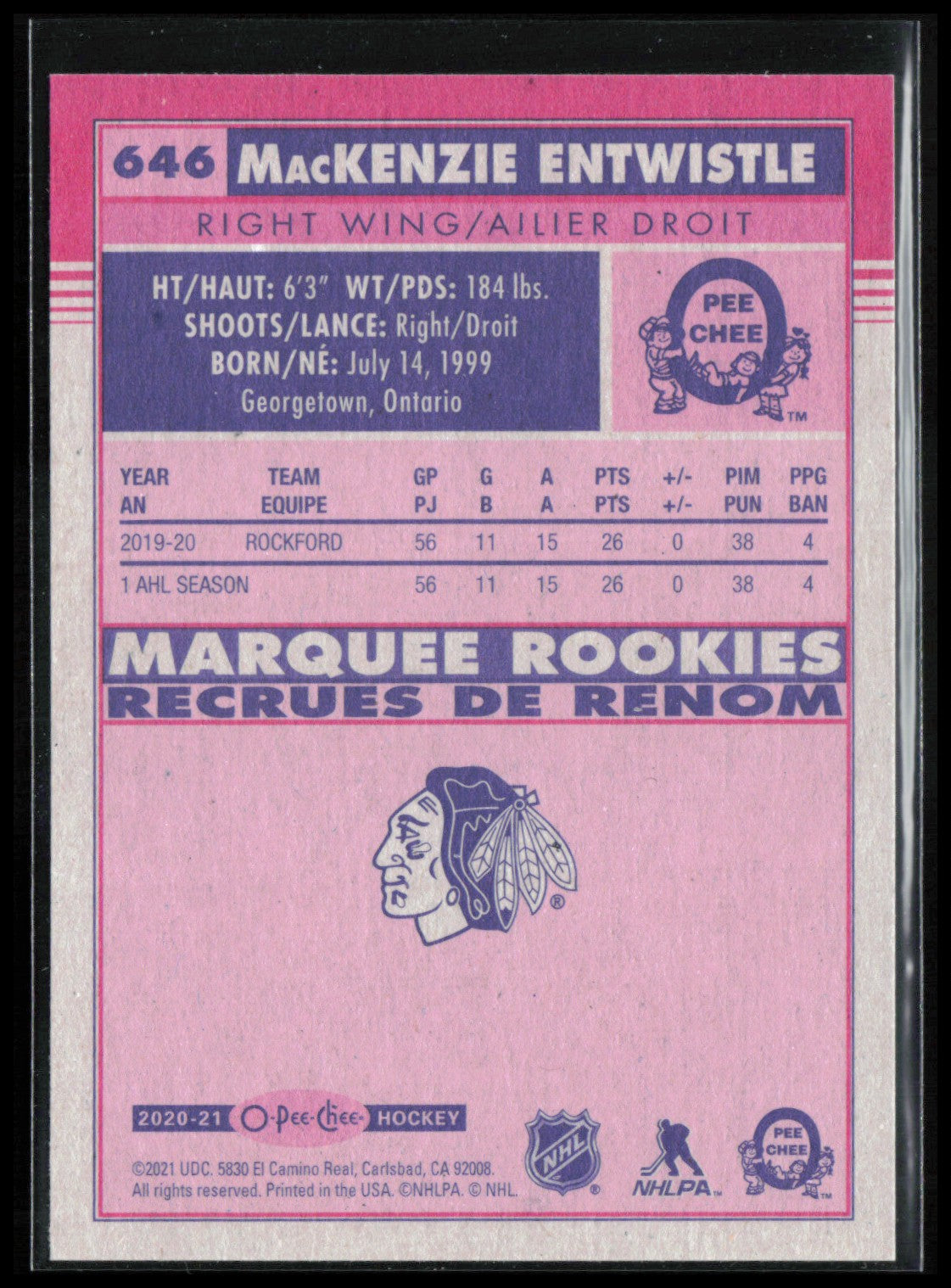 MacKenzie Entwistle RC Martquee Rookies