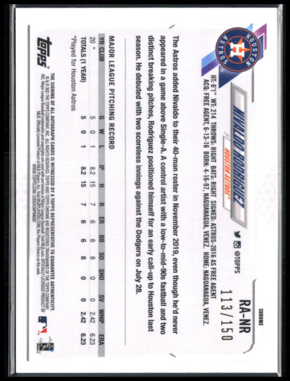 Nivaldo Rodriguez RC Auto Blue Refractor /150