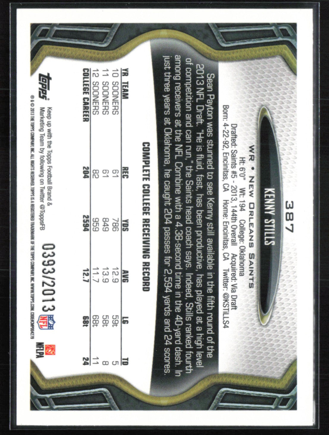 Kenny Stills RC /2013