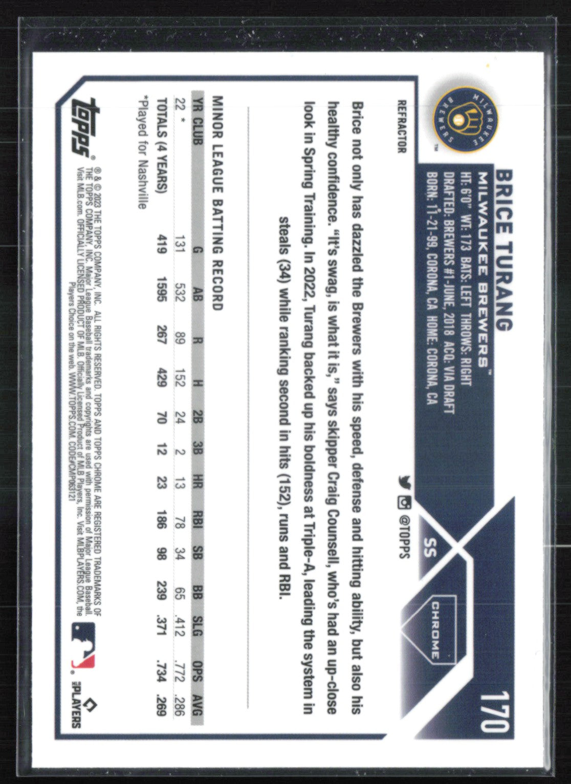 Brice Turang RC Refractor