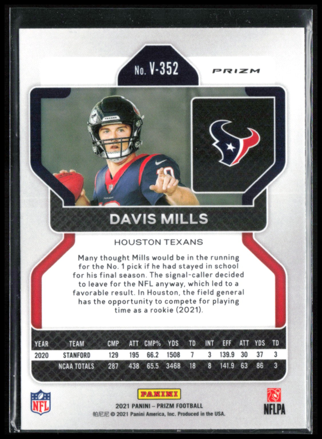 Davis Mills RC Silver Prizm