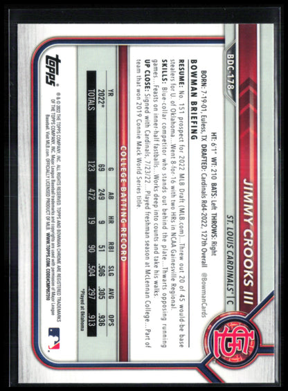 Jimmy Crooks III 1st Bowman