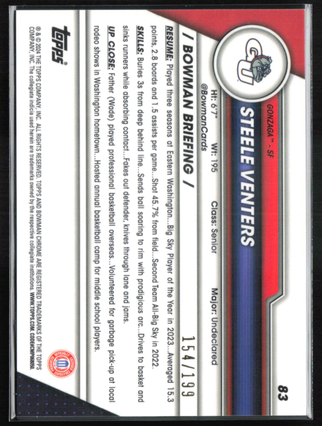 Steele Venters 1st Bowman Blue /199