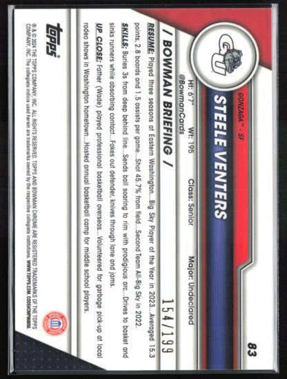 Steele Venters 1st Bowman Blue /199