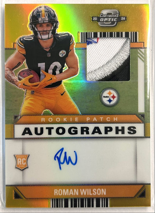 Roman Wilson RC Patch Auto 5/5 Gold Prizm 2024 Contenders Optic