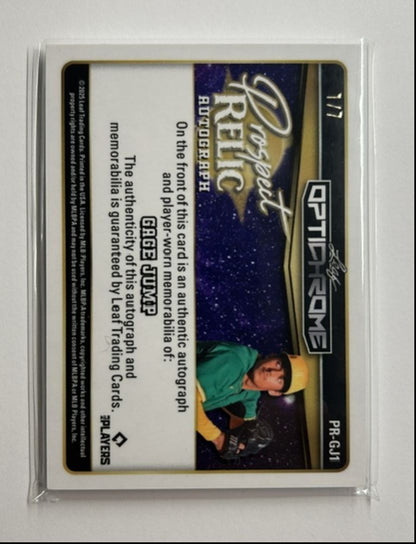 Gage Jump /7 Auto Relic Prospect Relic Autograph 2025 Leaf Optichrome