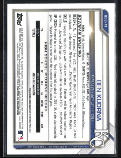 Ben Kudrna 1st Bowman Raywave B&W