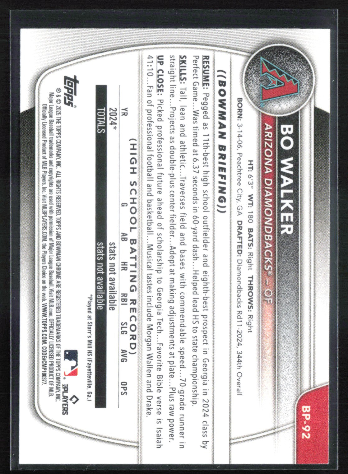 Bo Walker 1st Bowman