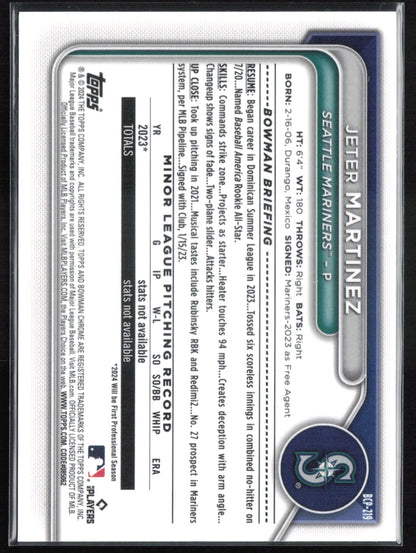 Jeter Martinez 1st Bowman Chrome