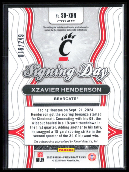 Xzavier Henderson RC Auto Signing Day /249