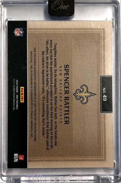 Spencer Rattler RC Jumbo Patch Auto /75 2024 Panini One