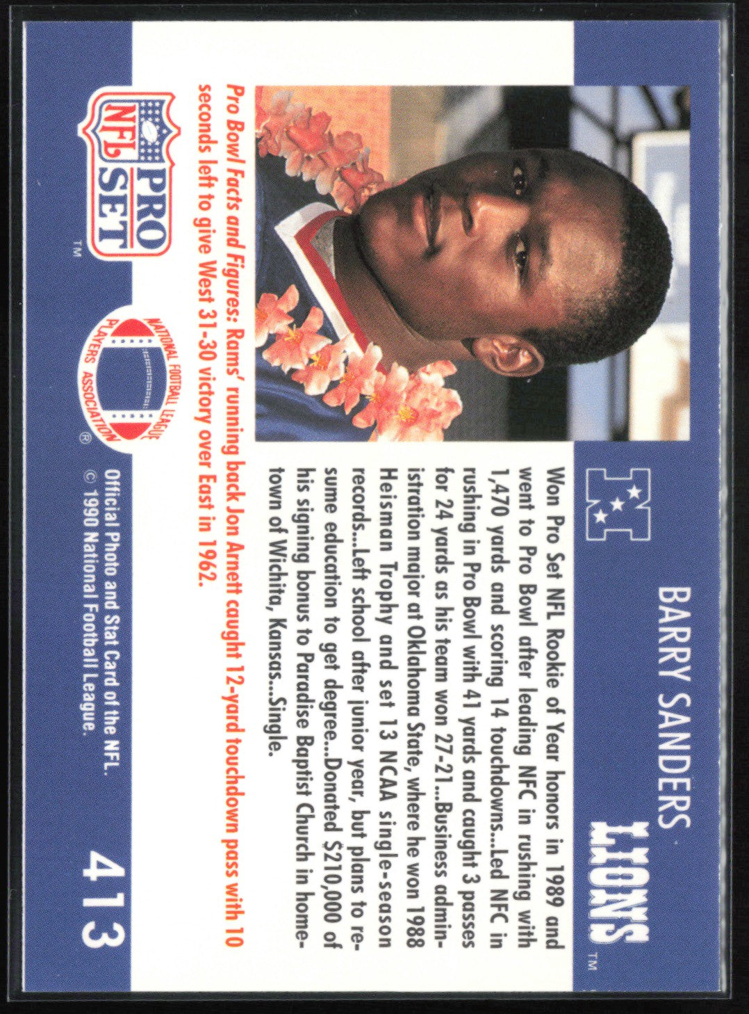 Barry Sanders 1990 Pro Bowl