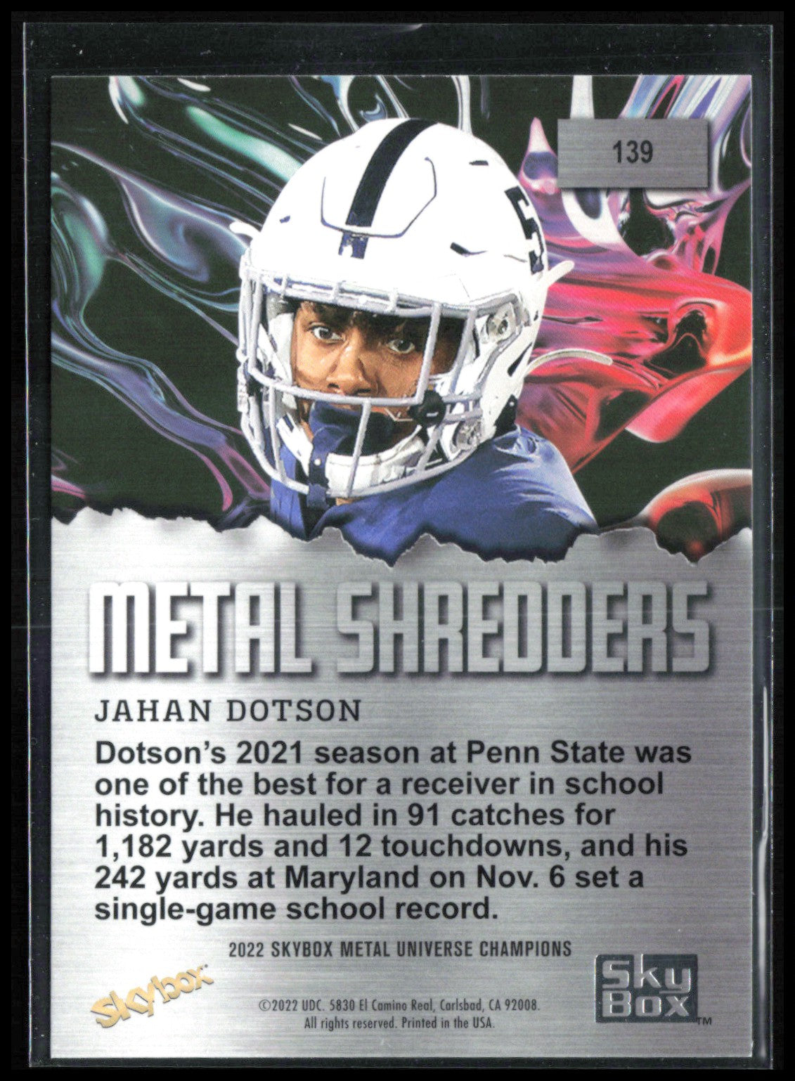 Jahan Dotson Metal Shredders